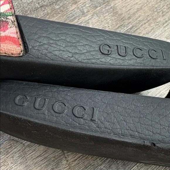 🌸 Gucci GG Blooms Supreme Slide Sandals | Floral Canvas Logo Slides - Picture 11 of 16